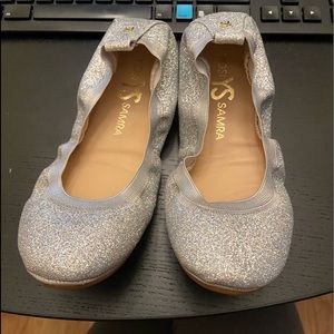 Yosi Samra ballet flats- silver glitter